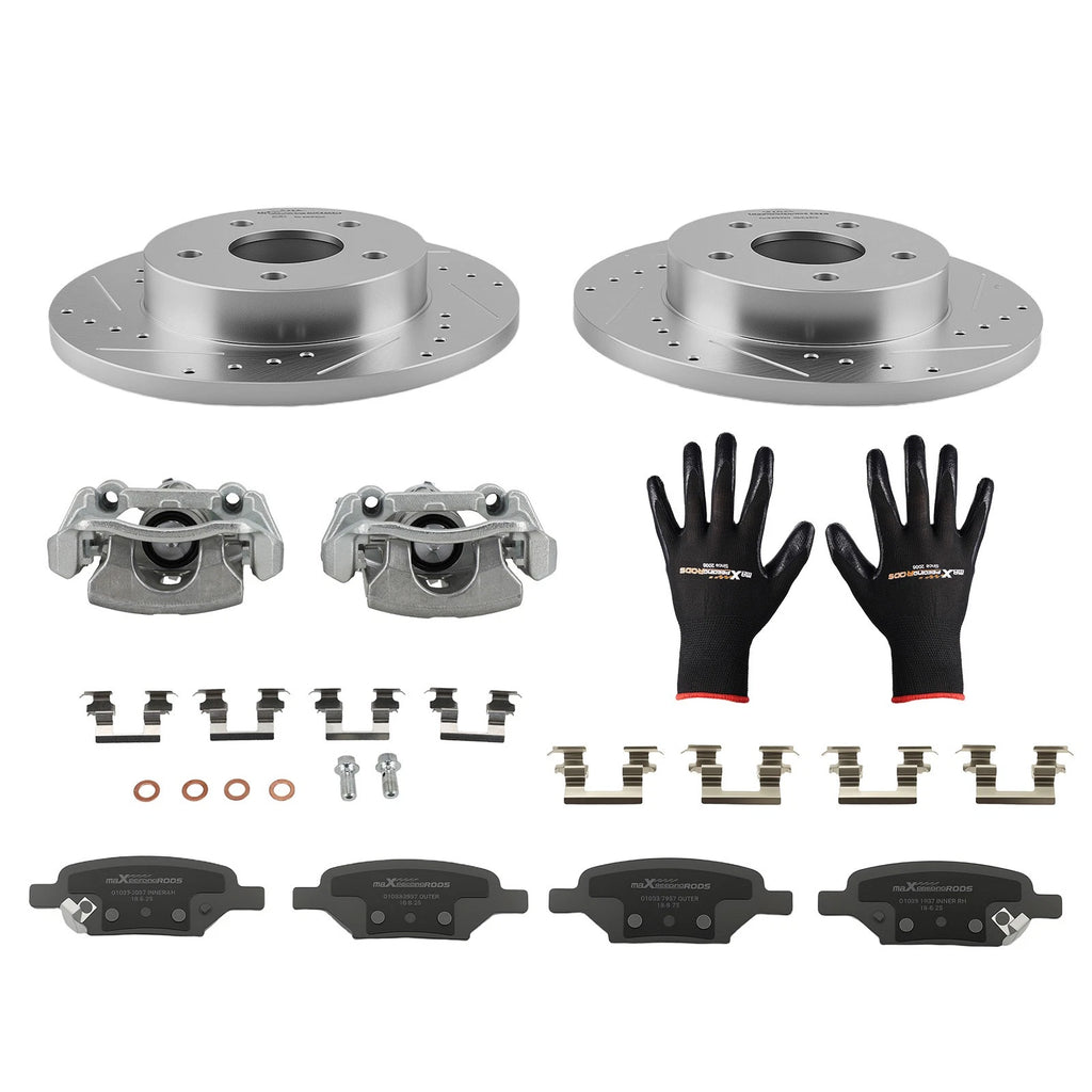 Rear Brake Rotors & Calipers w/Ceramic Pads for Pontiac G5/G6 (2005–2009)