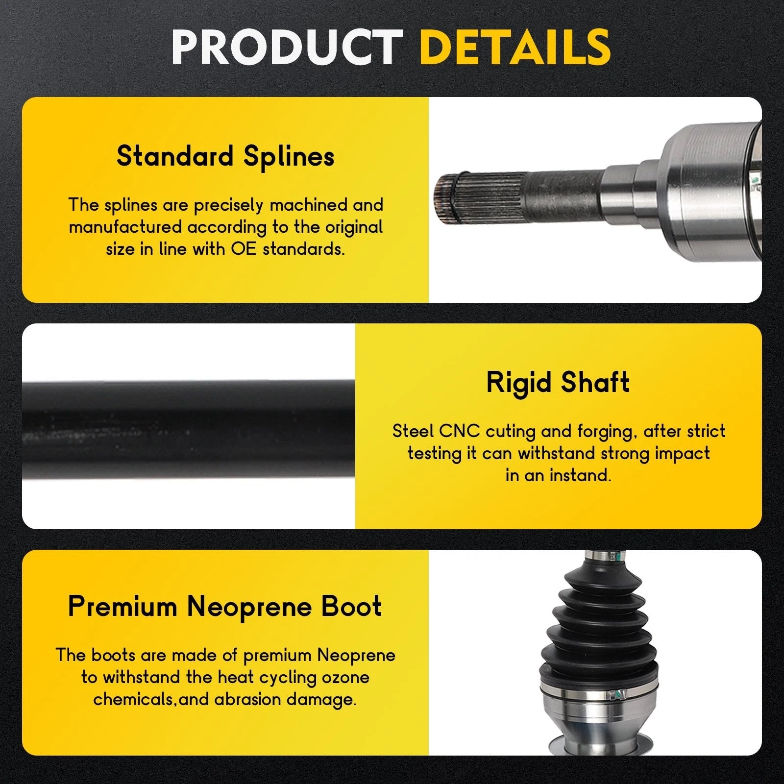 CV Axle Shaft Assembly for Ford Mustang (2015–2022)