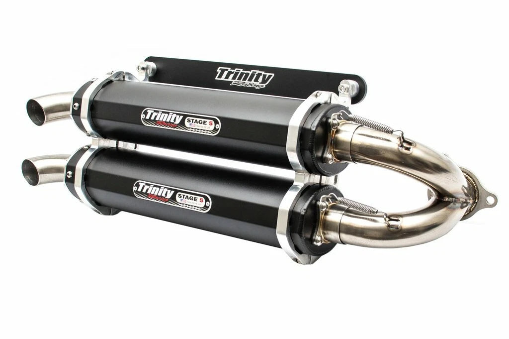 Trinity Black Stage 5 Dual Slip On Exhaust Pipe for Polaris RZR XP 1000 (2014–2023)