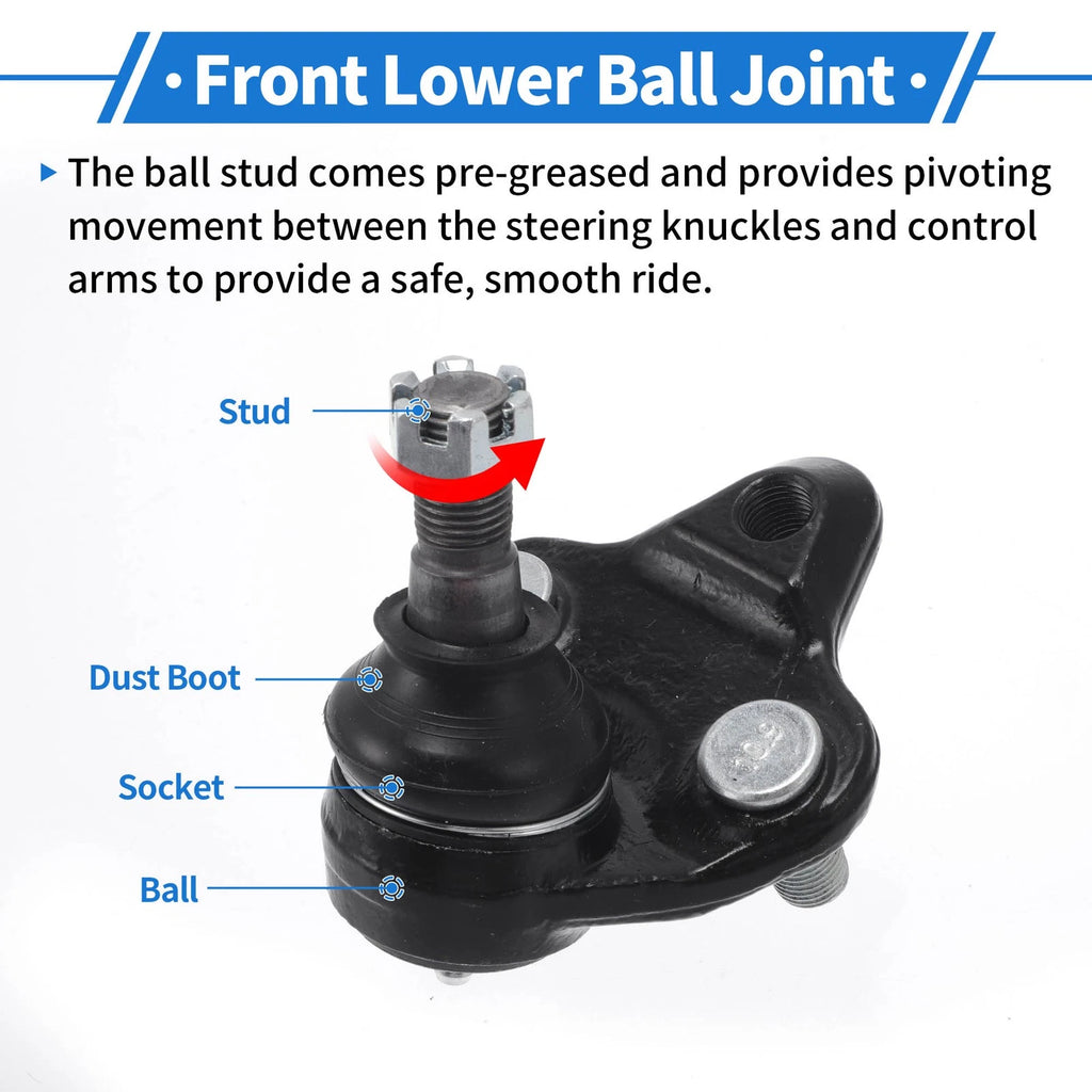 2X Front Lower Ball Joints for Toyota Corolla (1996–2008) No. 43330-19115/43330-09230