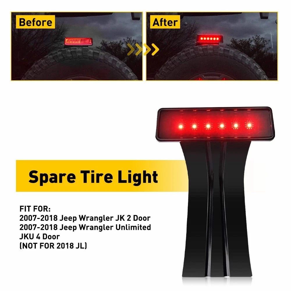 3rd Spare Tire LED Brake Light for Jeep Wrangler JK (2007–2018)