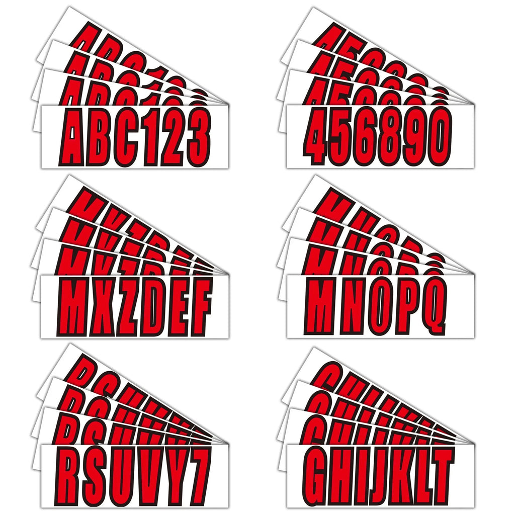 Red Boat Registration Sticker Decals A-Z & 0-9 (Letters & Numbers)