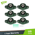 Set of 6 Solid Base Pillow Block Flange Bearings 5/8" Bore