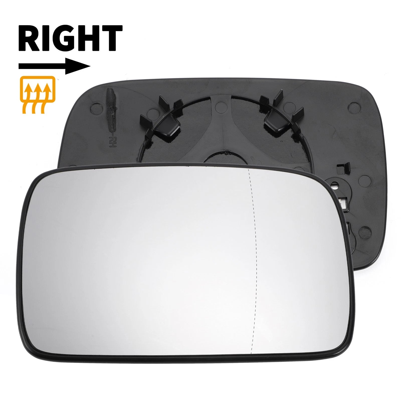 Heated Right Side Mirror Glass for Volkswagen Polo (1994–2000)