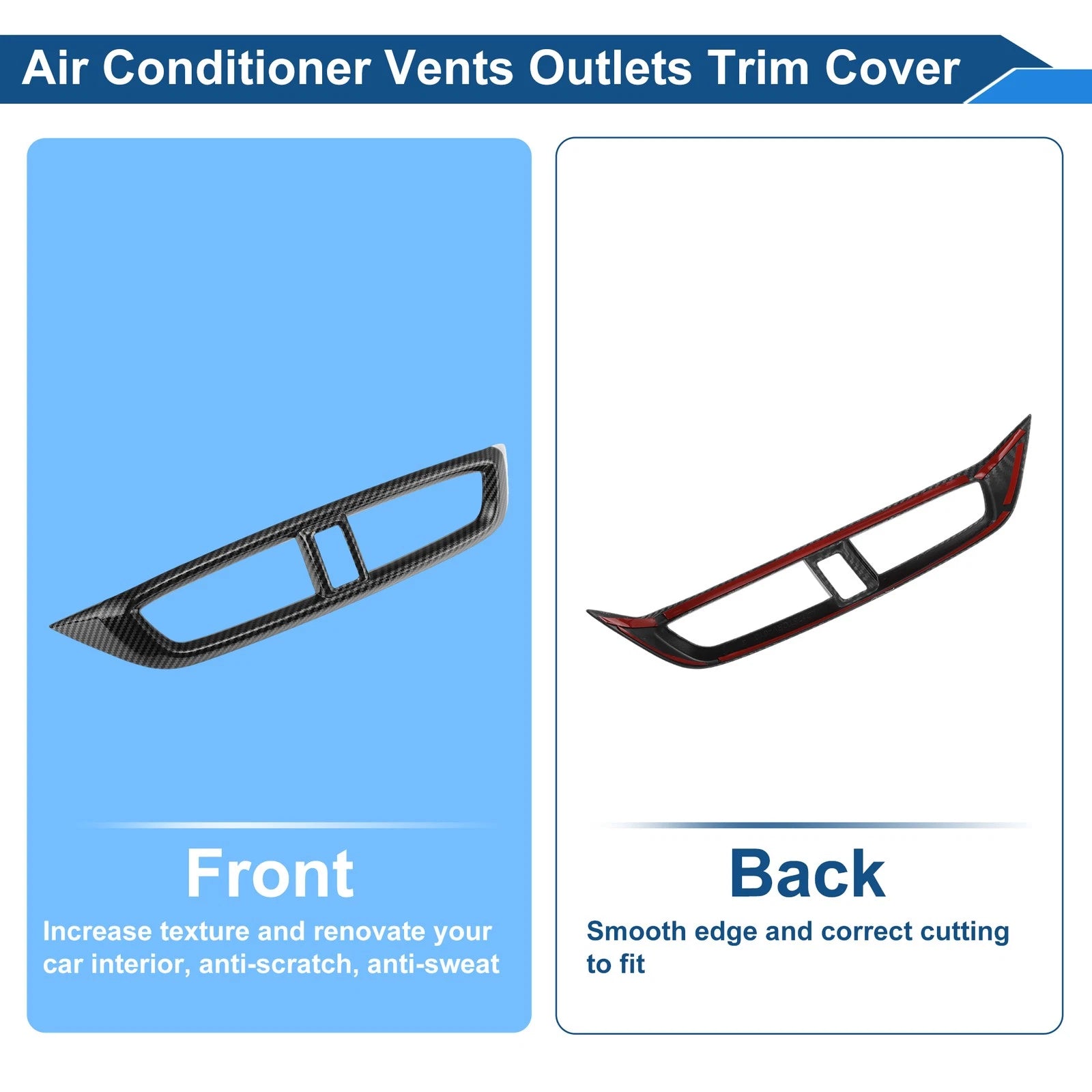 Air Condition Outlet Vent Trim Cover Frame for Honda CR-V (2017–2022) Black