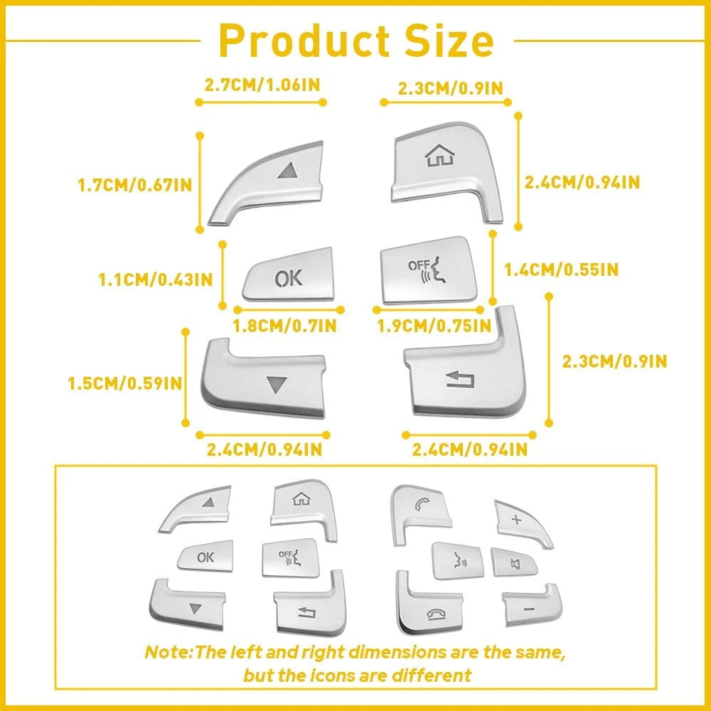 Steering Wheel Button Trim for Mercedes A B C GLA GLS GLE CLS (2015–2023)