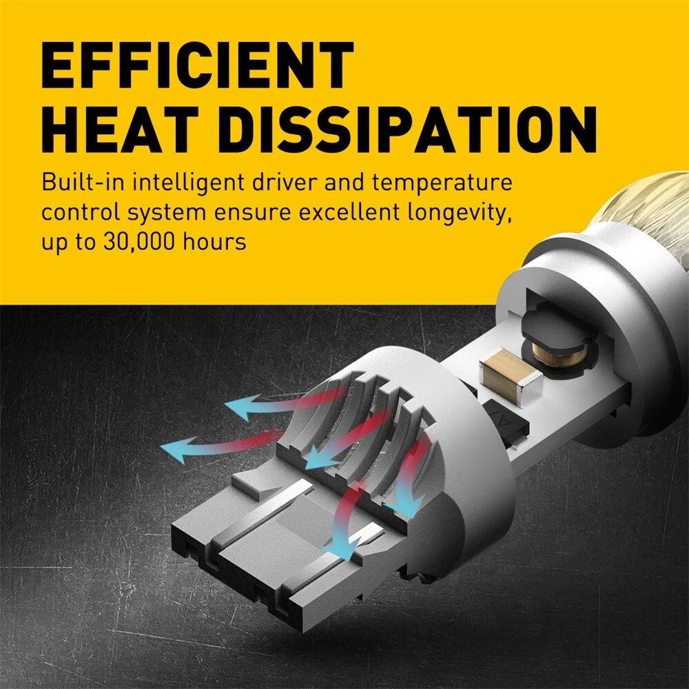 2X 7443 LED Bulbs for Turn Signal Backup Reverse Light