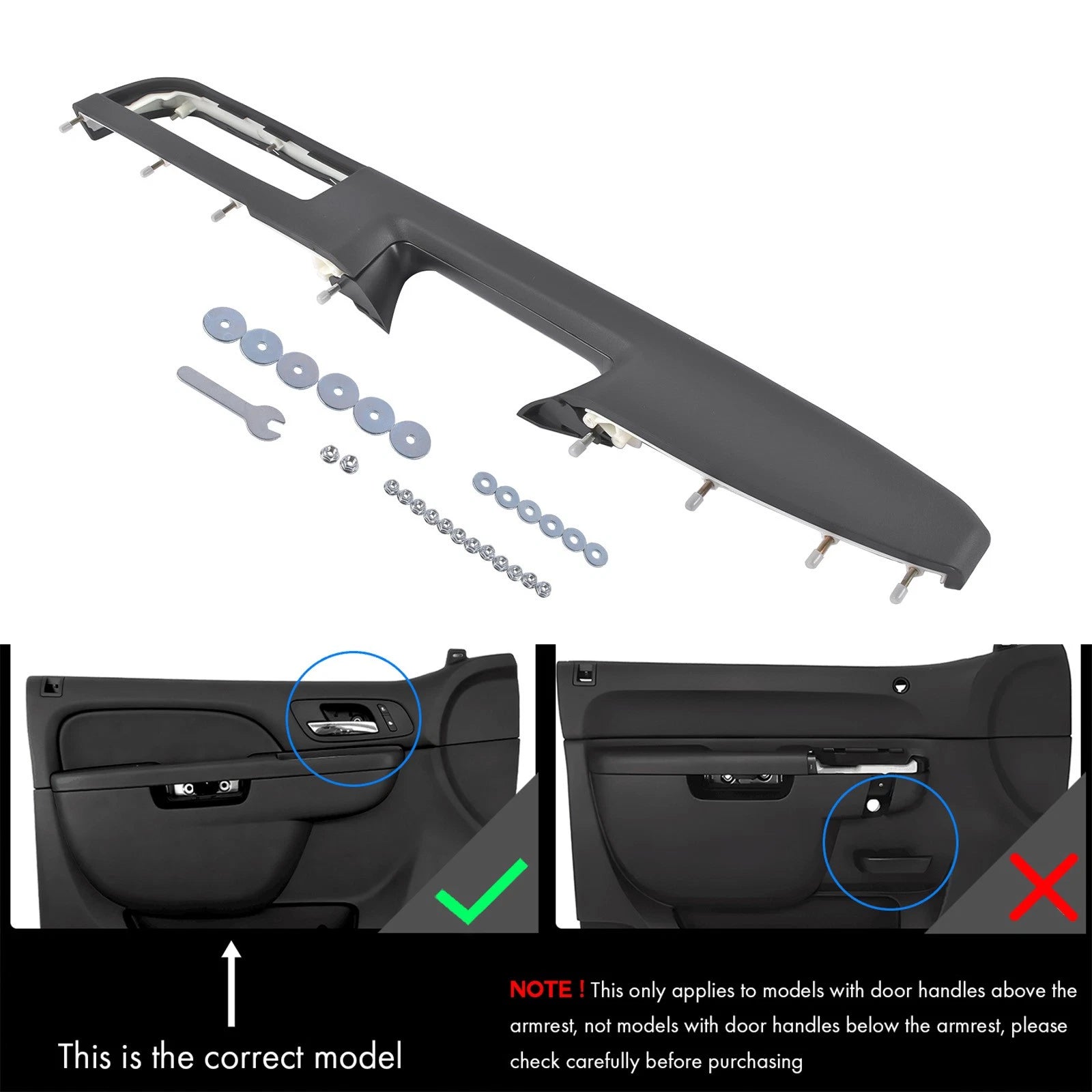 Driver Left Door Panel Handle Armrest for Tahoe Silverado (2007-2014)