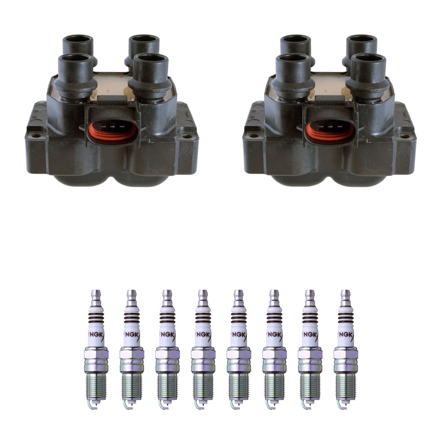 Set of 2 Ignition Coils & 8 NGK Iridium Spark Plugs for F-150 F-250 Mustang