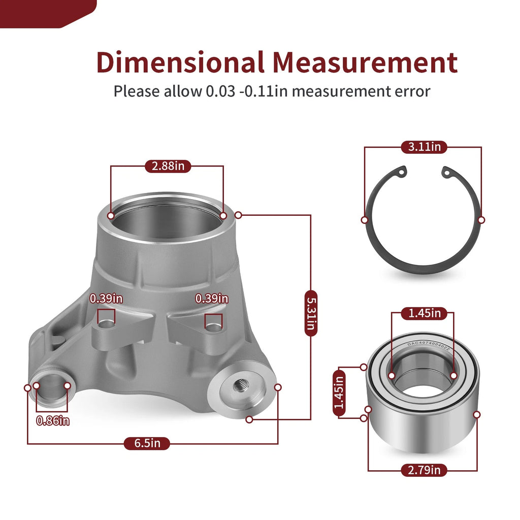 2X Rear Wheel Bearing Carrier Kit for Polaris Sportsman 570 (2014–2024) 5135563
