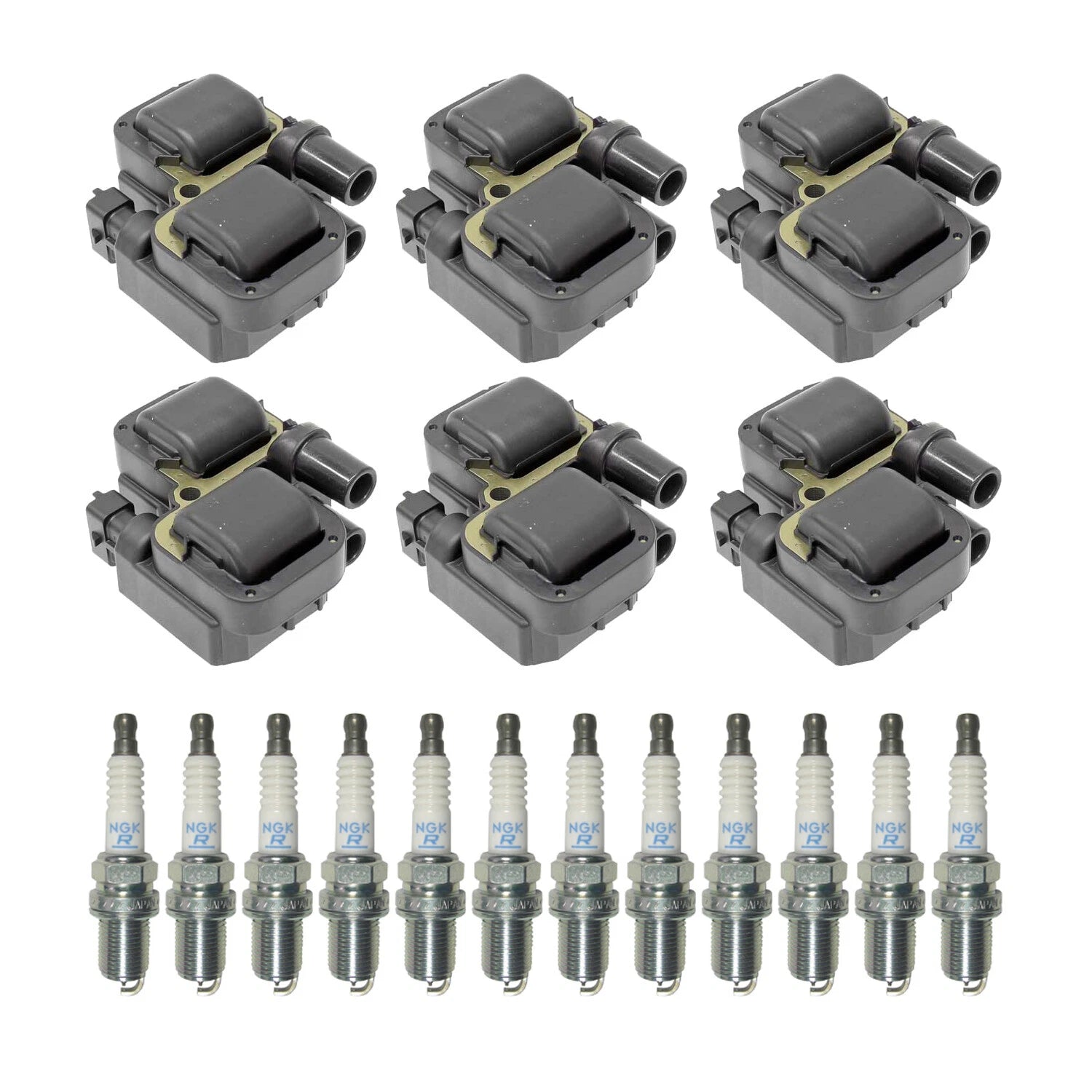 2X Ignition Coil & NGK Laser Platinum Spark Plug Kit for SLK32 AMG (2002–2004)