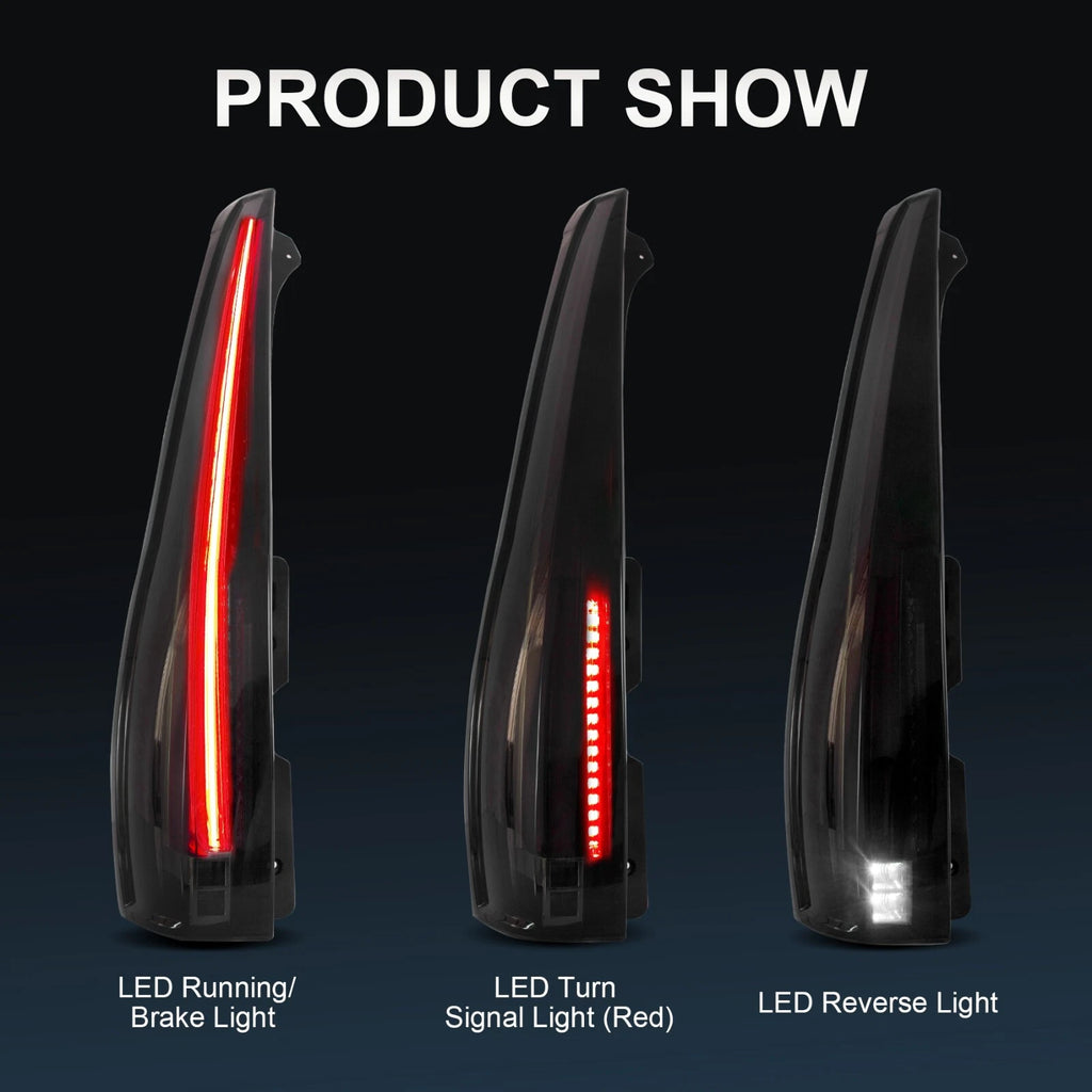 Smoked Tinted LED Tail Lights for Cadillac Escalade (2007-2014)