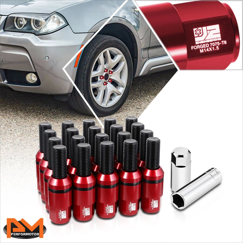 20 PCS M14 x 1.5 Closed End Conical Seat Wheel Lug Bolts for J2