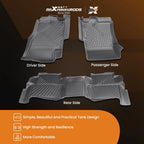 Set of 3 Floor Mats Liners for Nissan Frontier Crew Cab (2022–2024) TPE Rubber
