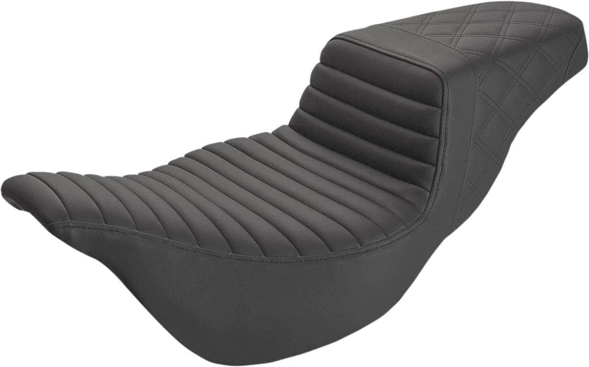 SADDLEMEN Step-Up Seat for Harley Davidson (Extended Reach, Tuck-n-Roll)