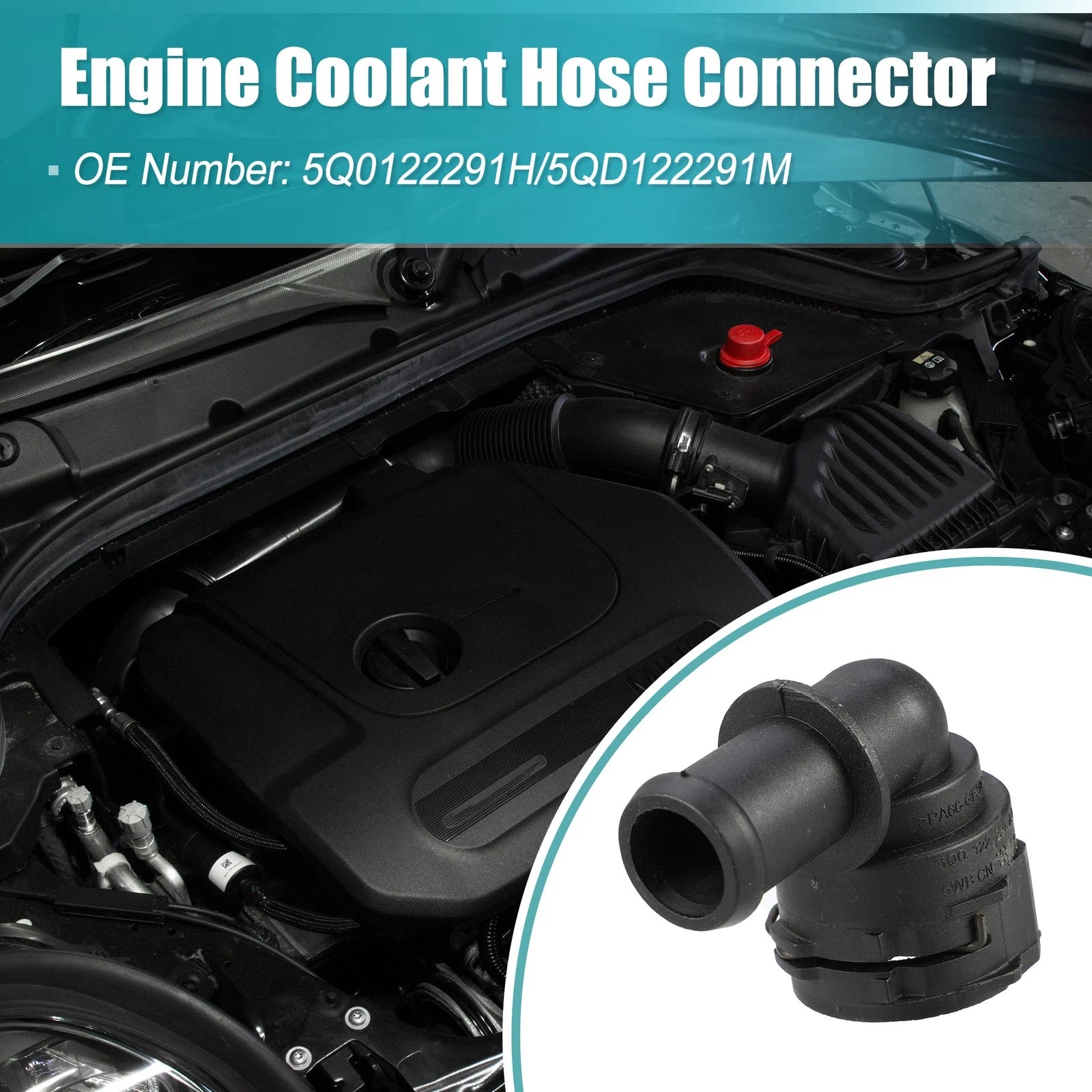 Engine Coolant Hose Connector No. 5Q0122291H/5QD122291M for VW Tiguan (2018–2022)