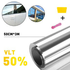 Window Tint Roll 20" x 10ft 50% VLT Silver for Auto