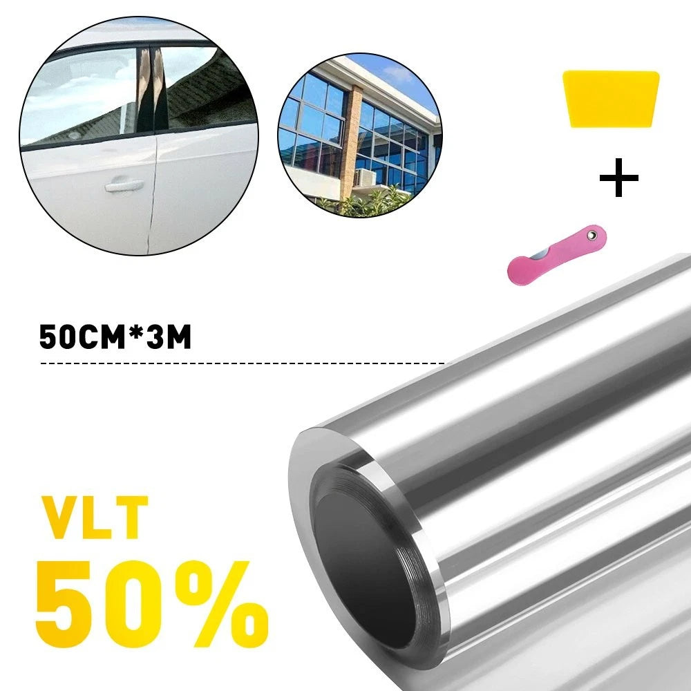 Window Tint Roll 20" x 10ft 50% VLT Silver for Auto