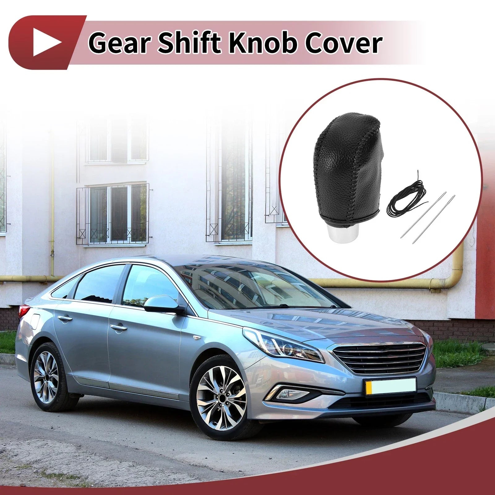 Car Gear Shift Knob Cover for Hyundai Sonata (2011-2014) - Pebbled Black