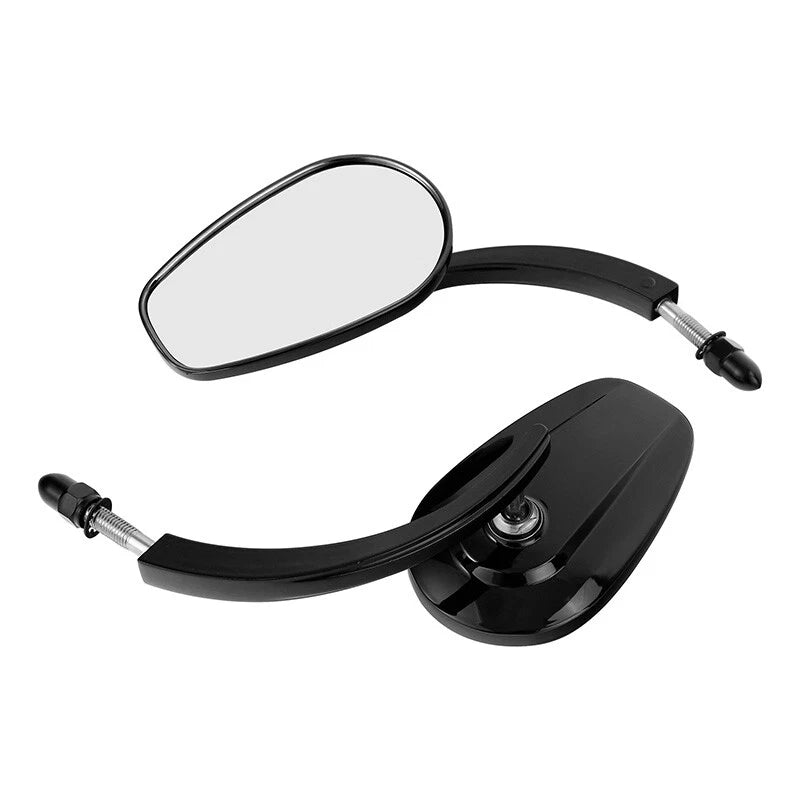 Large Rear View Mirrors for Harley Sportster XL883 XL1200 (Black/Satin Chrome)