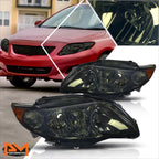 Smoked Housing Headlight & Amber Side Corner Signal Lamps for Corolla (2009–2010)