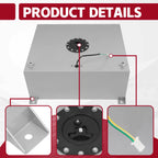 20 Gallon Aluminum Polished Fuel Cell Tank with Level Sender for Race Cars