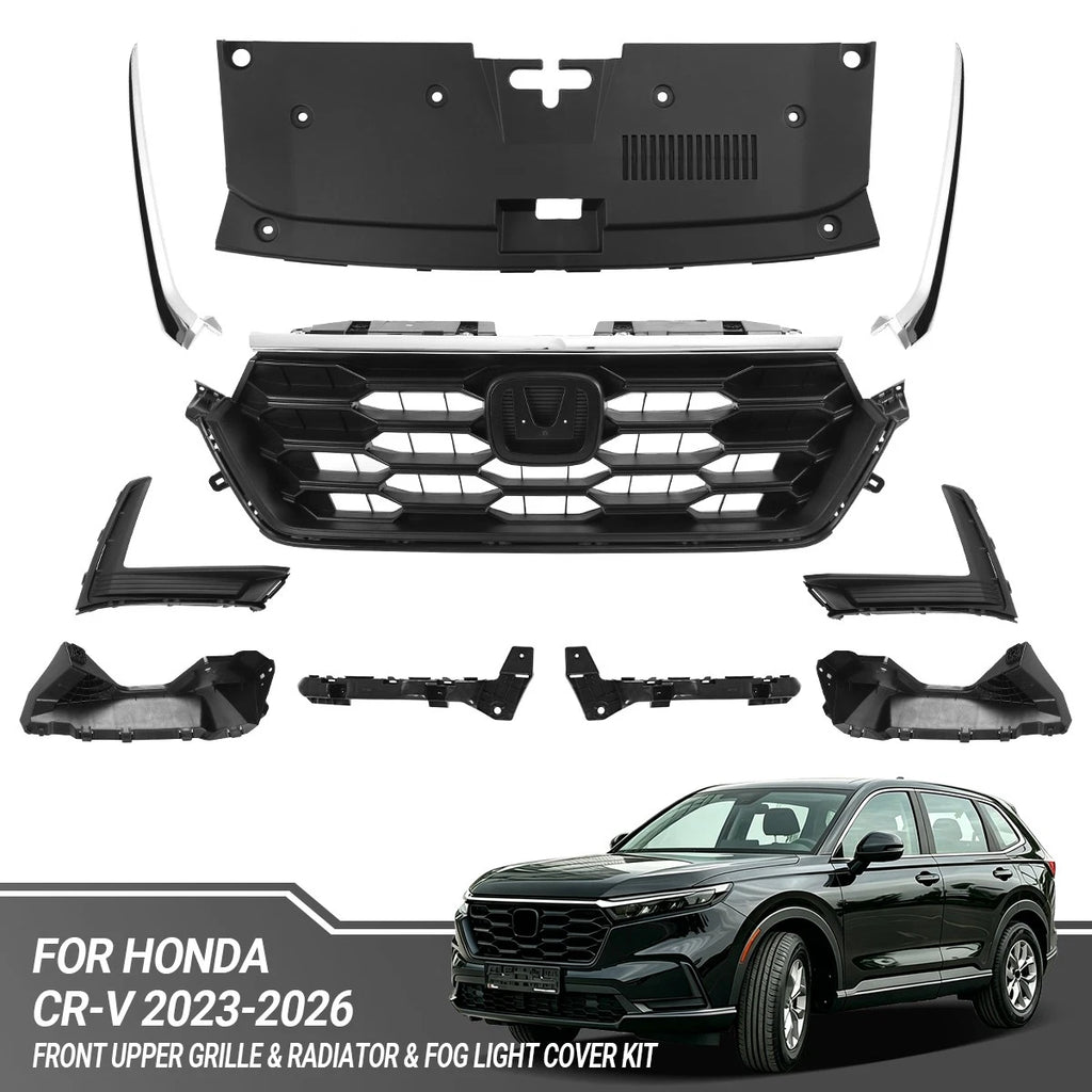 Front Upper Grille & Radiator & Fog Light Cover Kit for Honda CR-V (2023–2026)