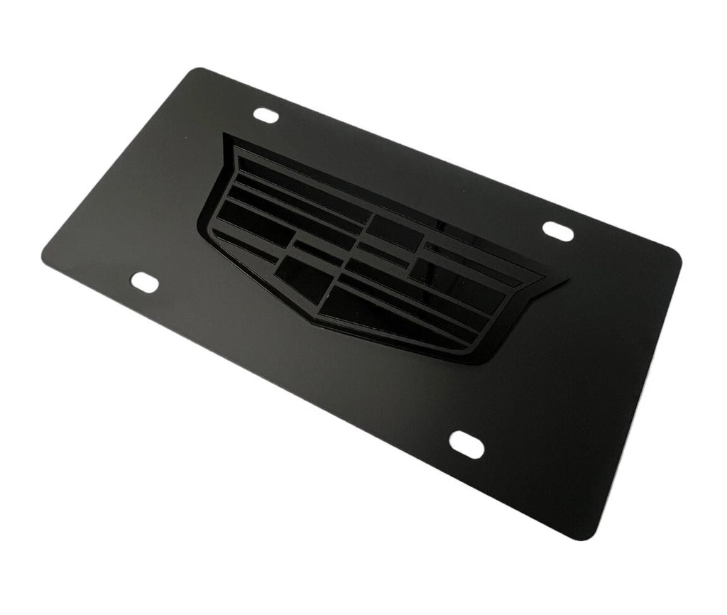 Cadillac Vanity License Plate Front Blackout Stainless Steel Logo for Cadillac (2000–2025)