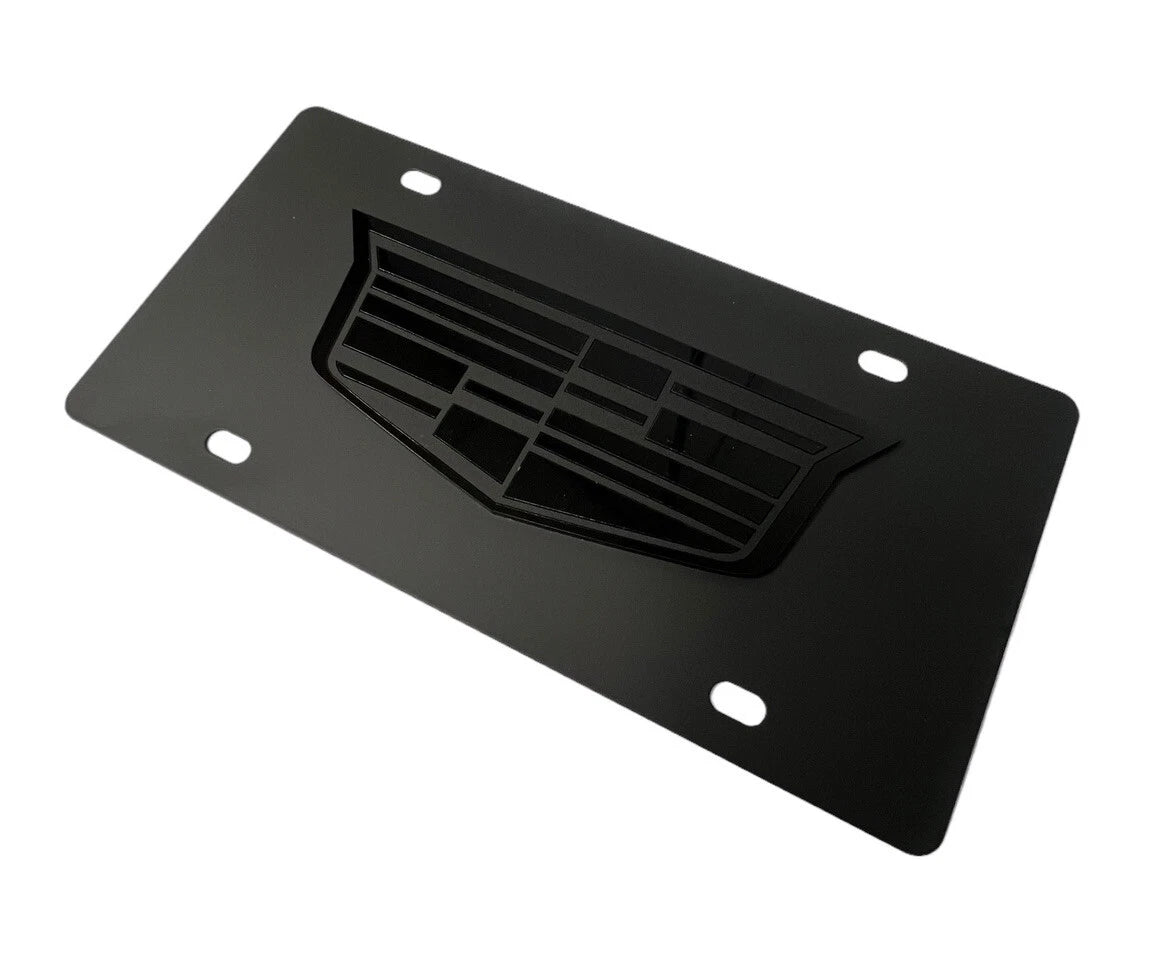 Cadillac Vanity License Plate Front Blackout Stainless Steel Logo for Cadillac (2000–2025)