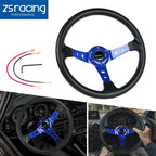 6 Bolt 14” Blue Universal Aluminum Racing Steering Wheel