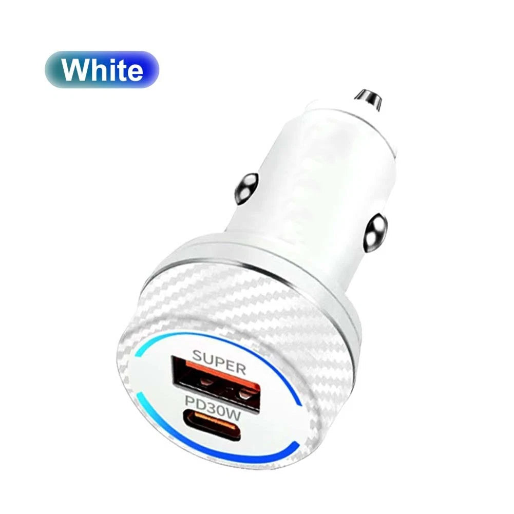 60W Fast Charging Car Charger PD30W QC30W for Universal Use