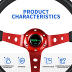 Deep Dish Red Racing Steering Wheel with Quick Release Adapter Kit