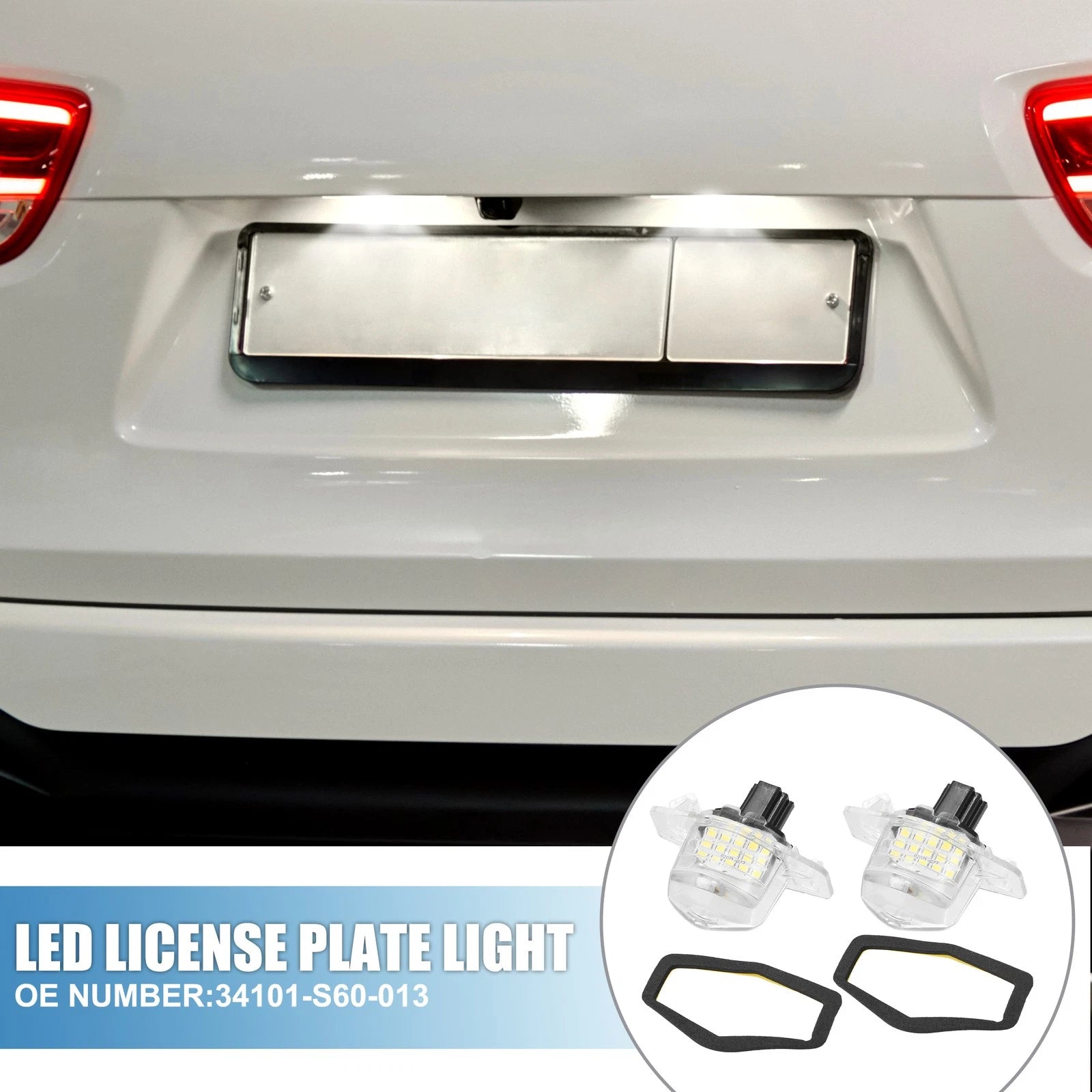 2X LED License Plate Light No. 34101-S60-013 for Honda CR-V (2007–2012)