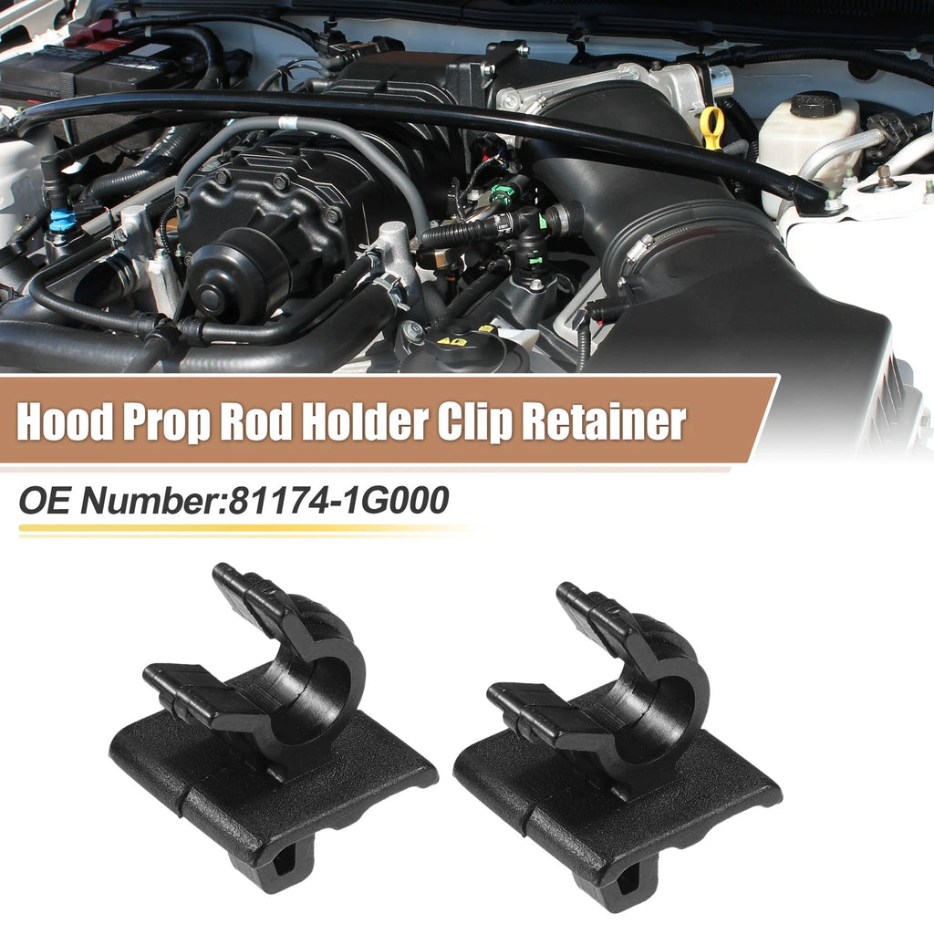 2X Hood Prop Rod Holder Clip No. 81174-1G000 for Kia Rio (2006–2011)