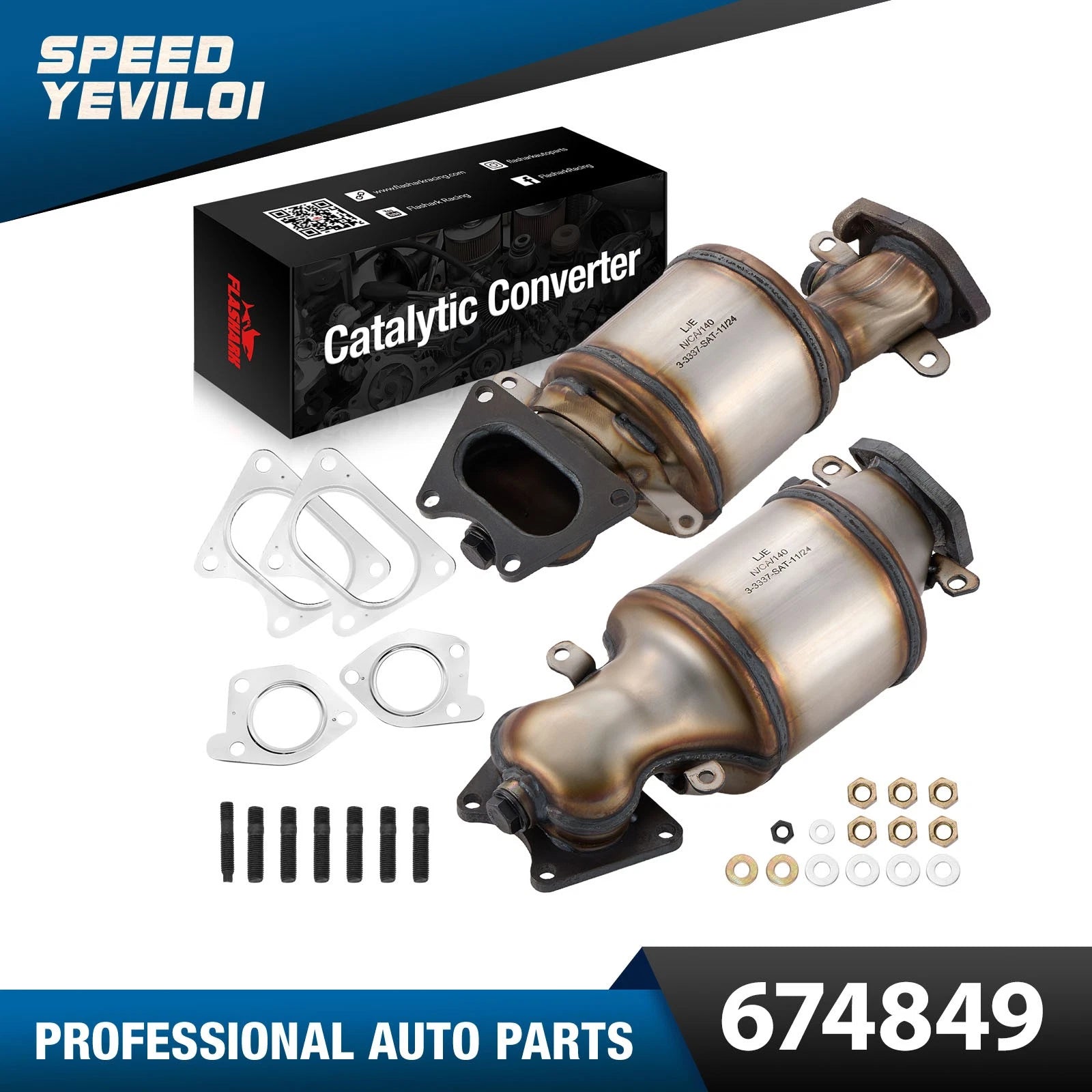 Front & Rear Catalytic Converter for Honda Pilot & Ridgeline (2005–2008)