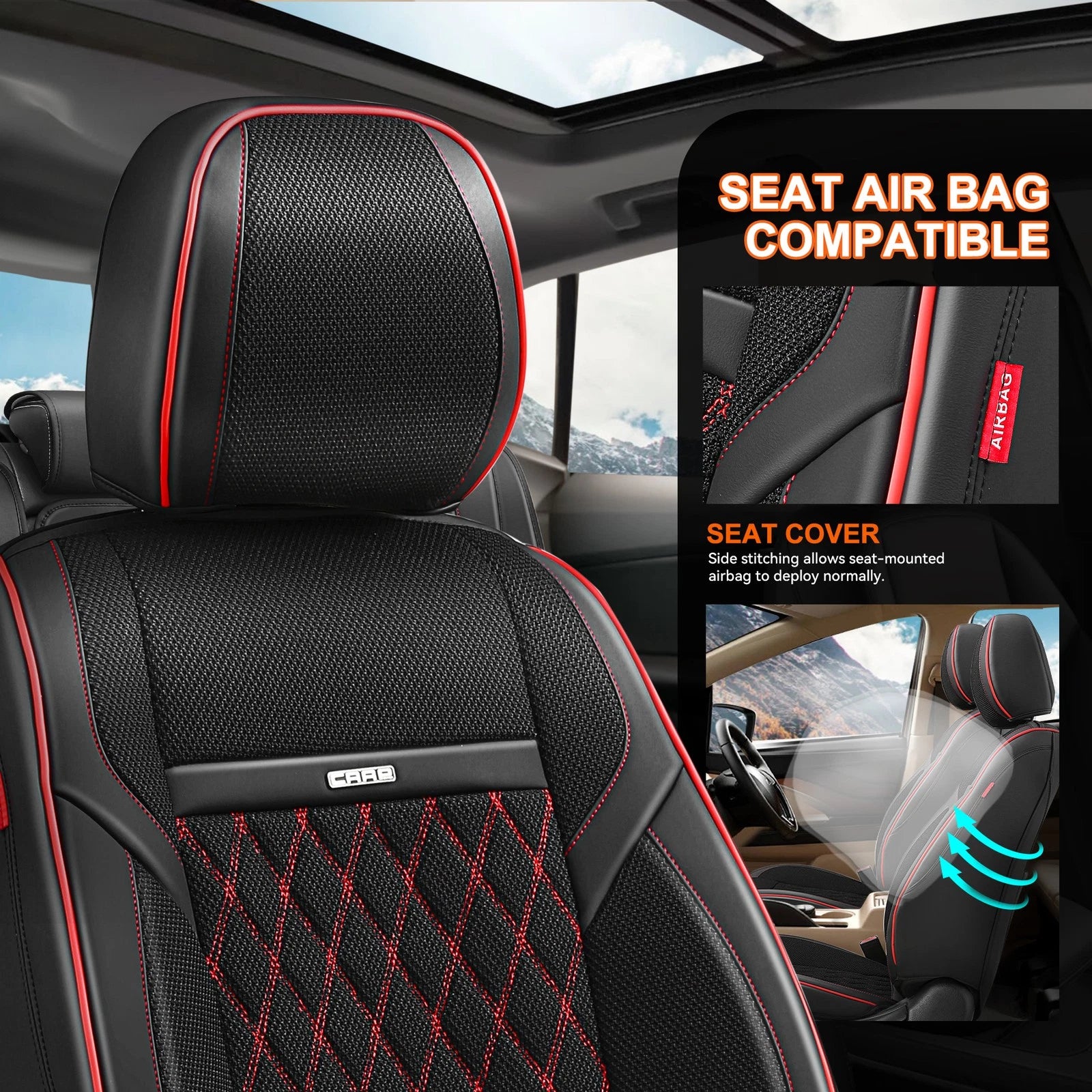 Front Row Bucket Seat Cover Cushion Protector for Universal Vehicles