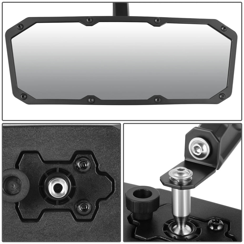 Universal UTV Rearview Mirror for Roll Cage Bar Mount (White)