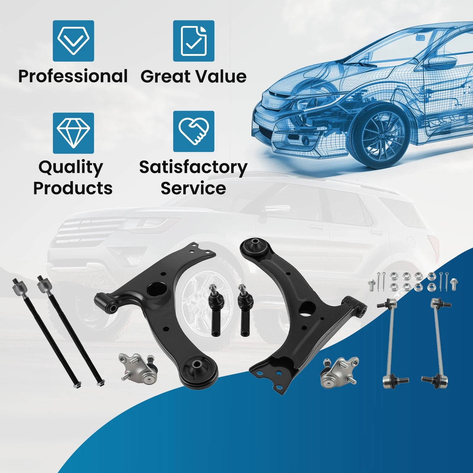 Front Lower Control Arms with Ball Joints for Toyota Corolla Matrix (2009–2013)