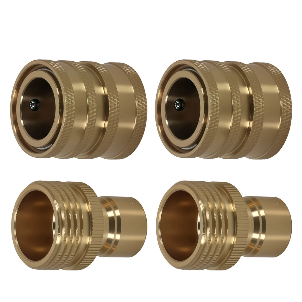 Brass Pressure Washer Coupler Quick Connect Adapter for 3/4" Hose 4-Pack (2018–2024)
