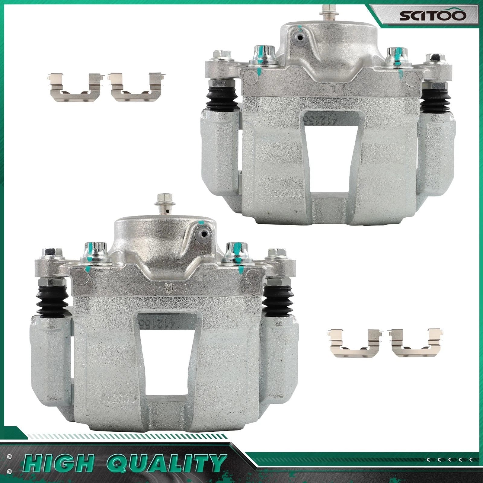 Set of 2 Front Left Right Brake Calipers w/ Bracket for Hyundai Sonata (2011–2014)