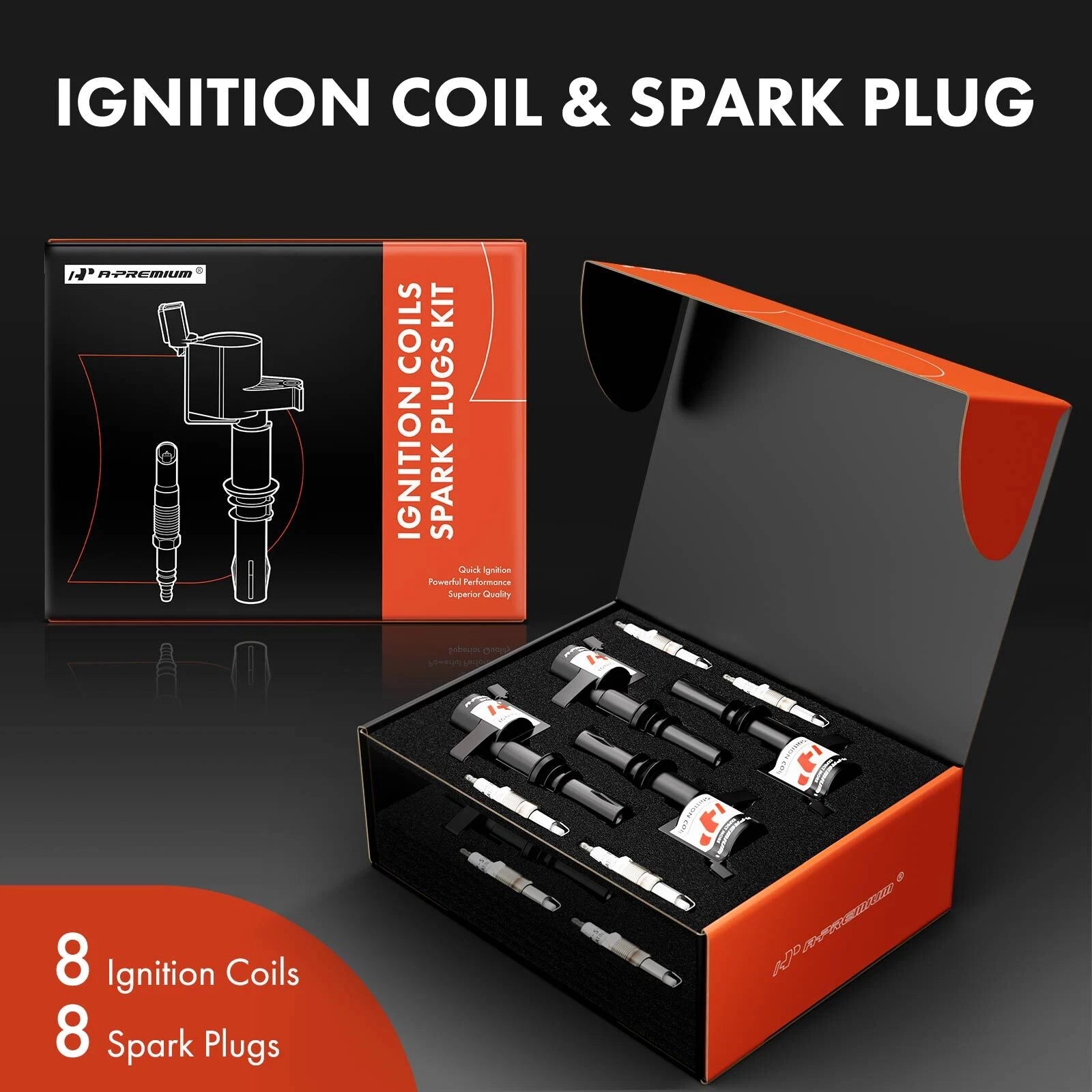 Set of 8 Ignition Coils & Spark Plugs for Ford F150 (2004–2008)