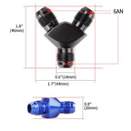 6AN Fuel Block Fitting Junction Coupler Adapter - Black