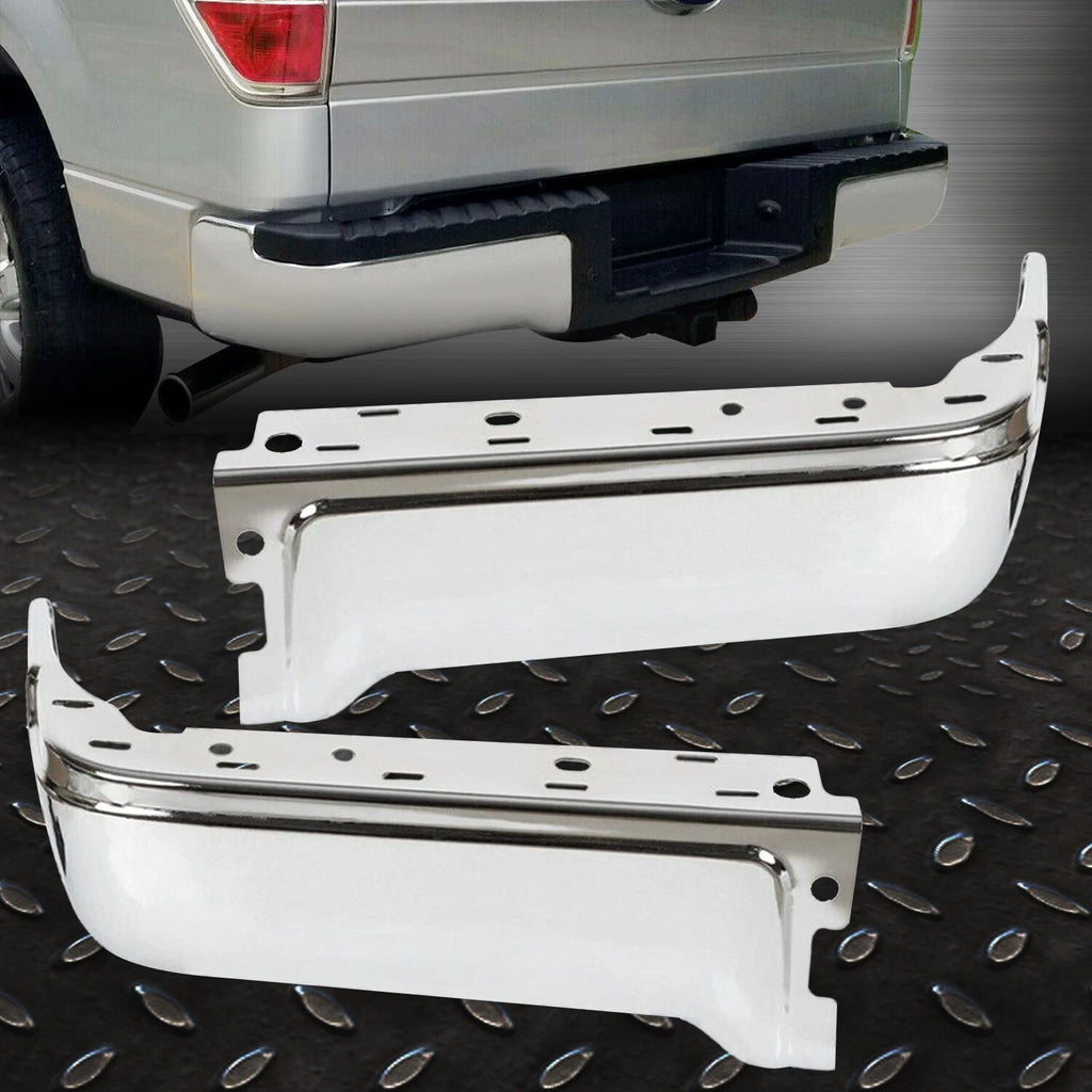 Set of 2 Chrome Rear Bumper End Caps for Ford F150 (2009–2014)