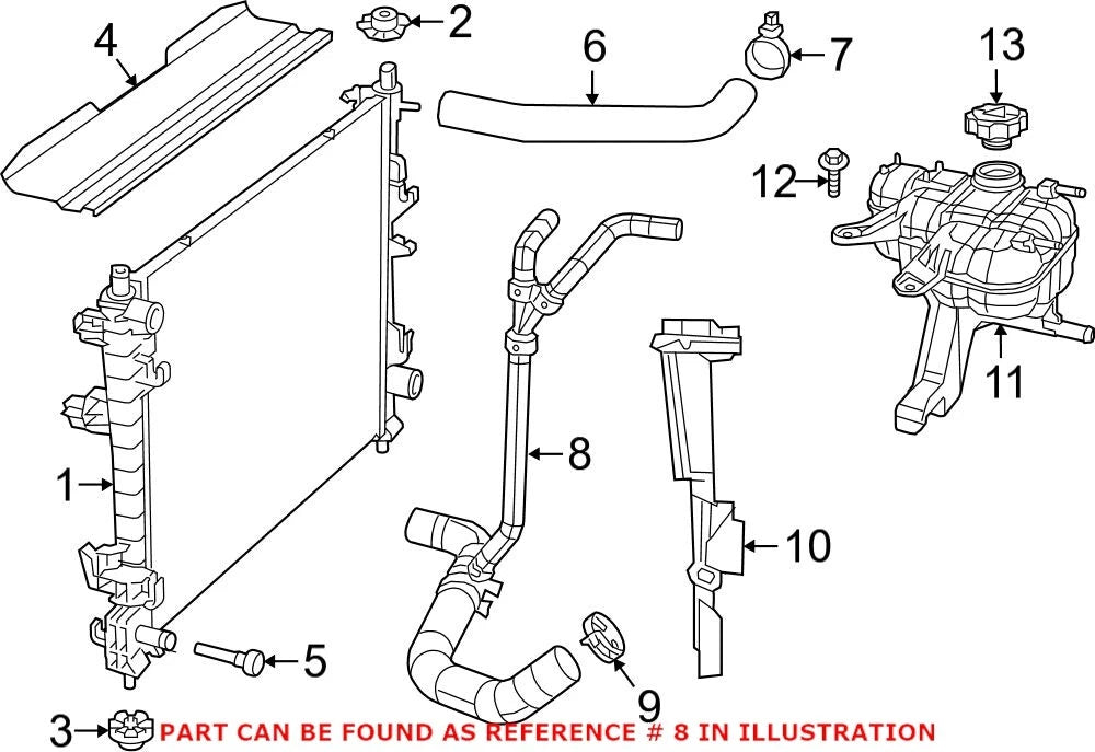 Lower Radiator Coolant Hose for Dodge Durango (2011–2023) 68244092AB