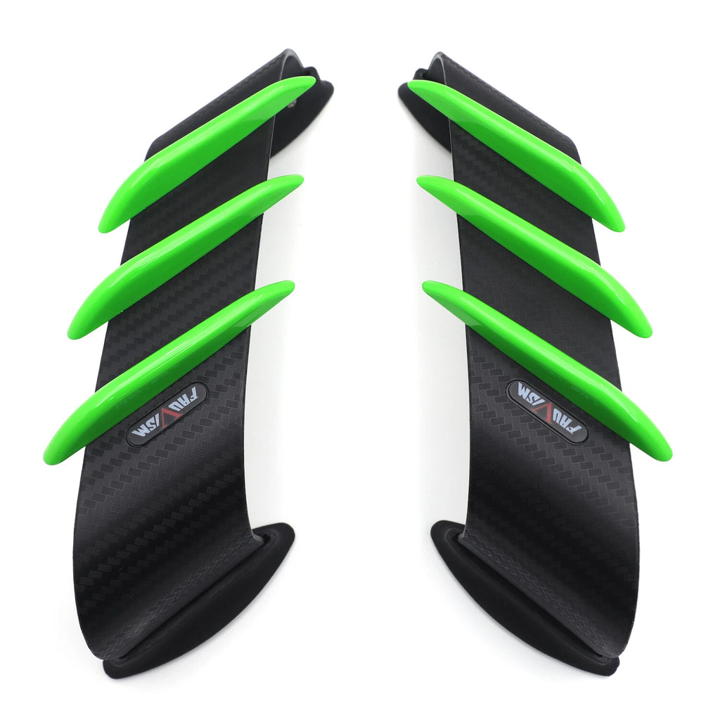 2X Green Motorcycle Side Winglet Air Deflector for Kawasaki