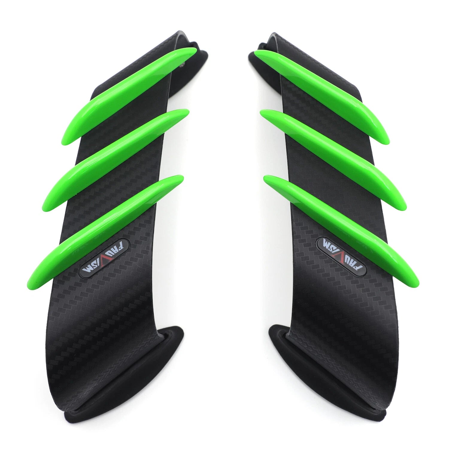 2X Green Motorcycle Side Winglet Air Deflector for Kawasaki