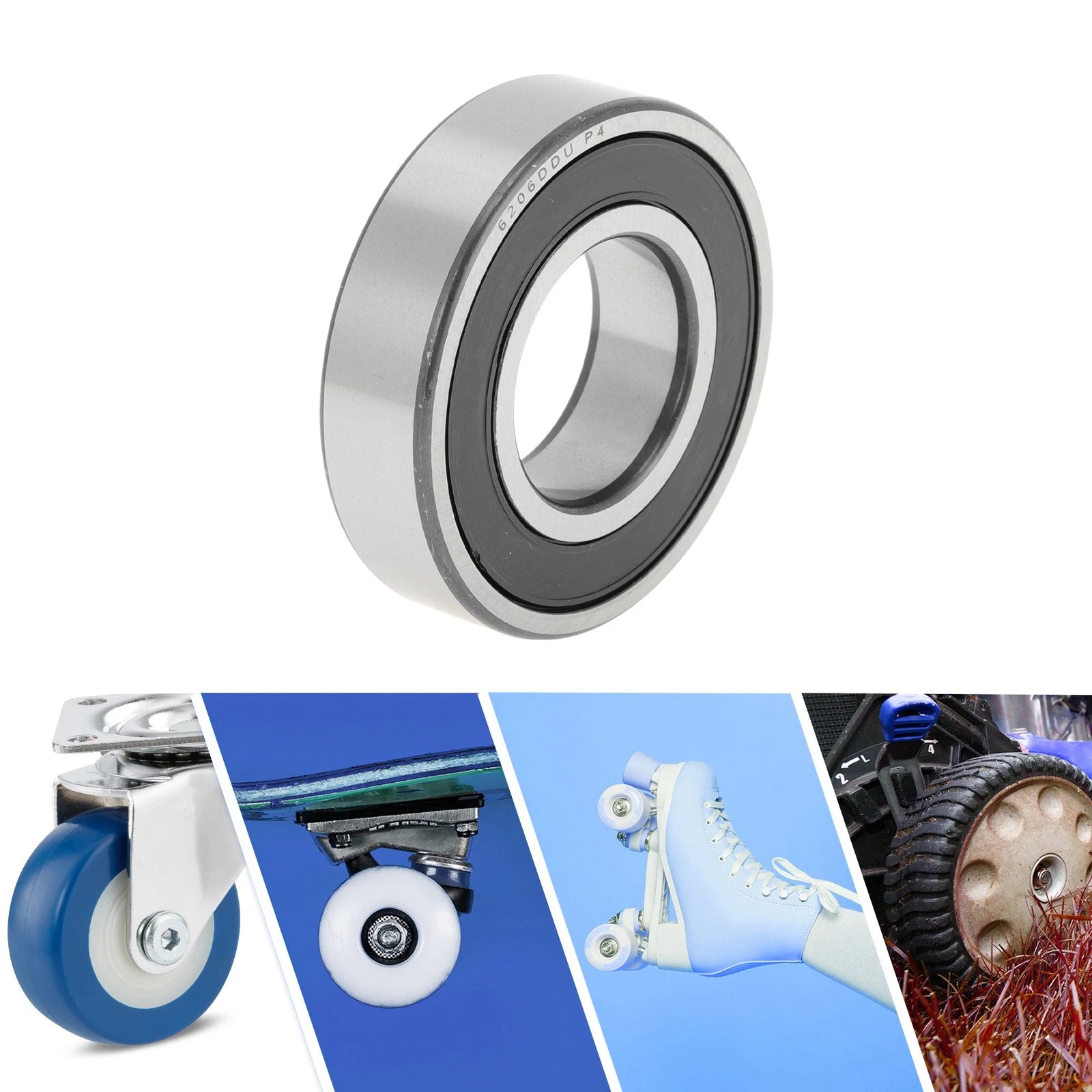 6206DDU Deep Groove Ball Bearing for Scooter/Skateboard (30x62x16mm)