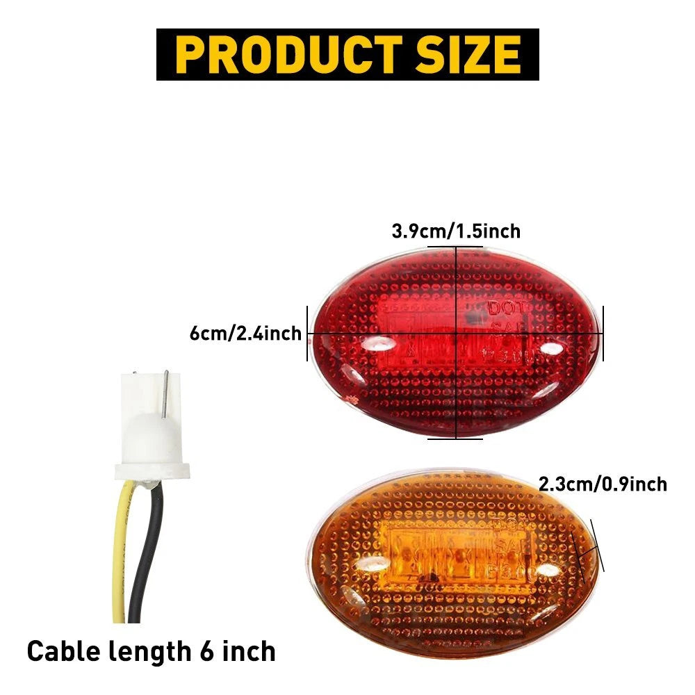 Set of 4 LED Dually Bed Fender Marker Lights for Ford F350 (1999–2010)