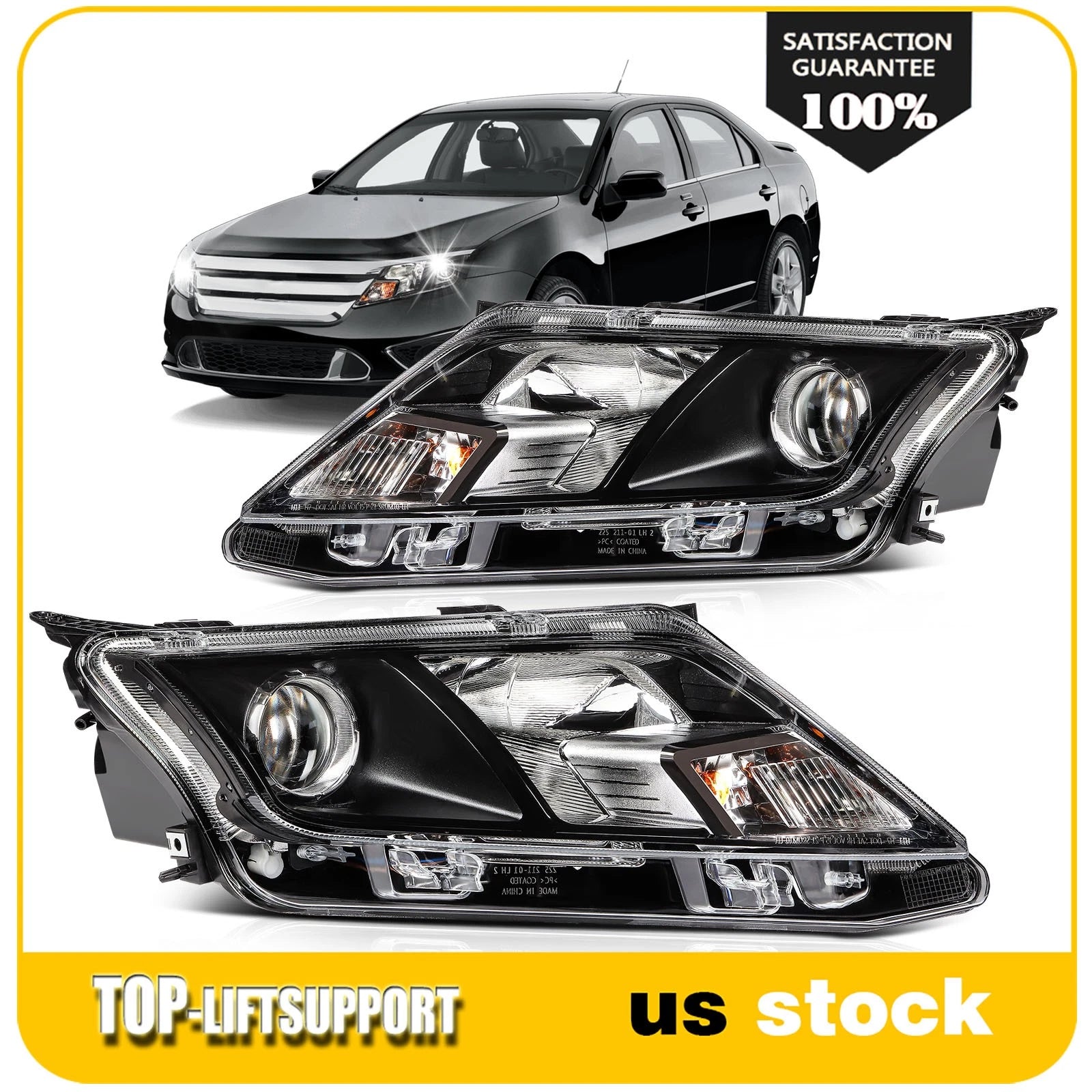 Headlight Assembly for Ford Fusion (2010–2012) Left & Right