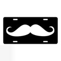 Black and White Mustache Aluminum License Plate for Universal Fit (6 x 12)